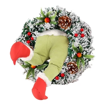 

Christmas burlap wreath Christmas decoration creative modeling burlap wreath Door and window decoration wreathes