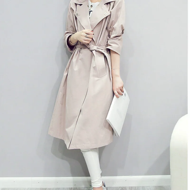 

Spring and Autumn 2019 New Women's Mid-long Jacket Windswear