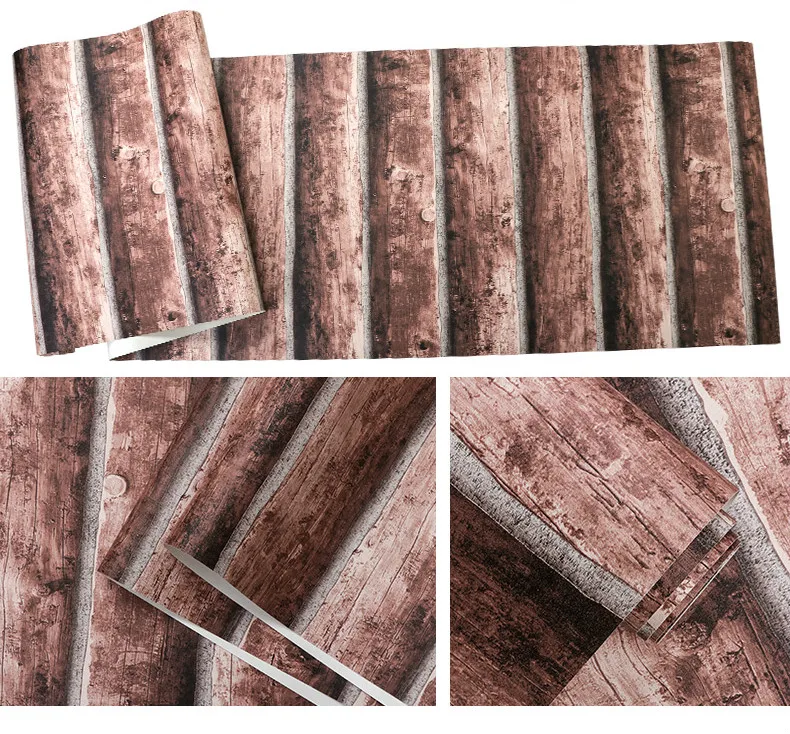 3D эффект Ретро винтажный Стиль искусственная деревянная панель виниловая настенная бумага рулон ПВХ лог шаблон бар задний план Декор настенная бумага