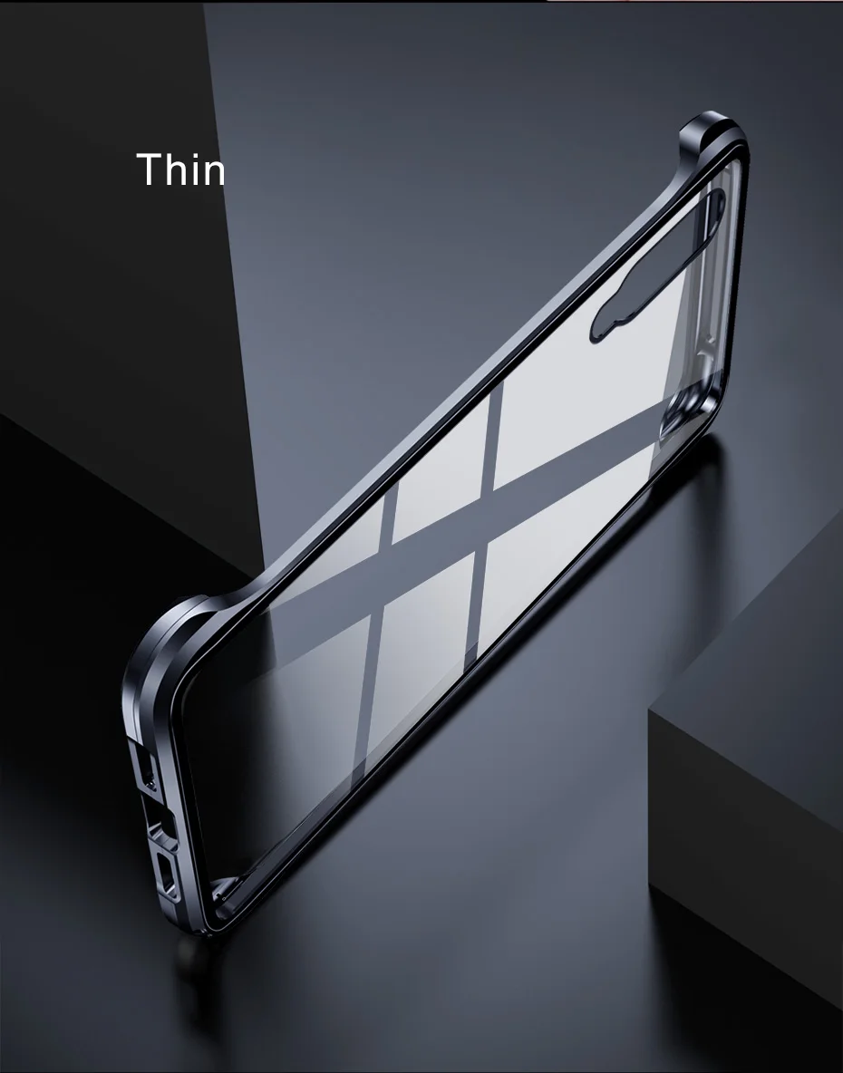 Металлический чехол из закаленного стекла для телефона для Xiaomi Mi 9 чехол ПРОСТАЯ ПРОЗРАЧНАЯ Противоударная задняя крышка с задней защитной пленкой