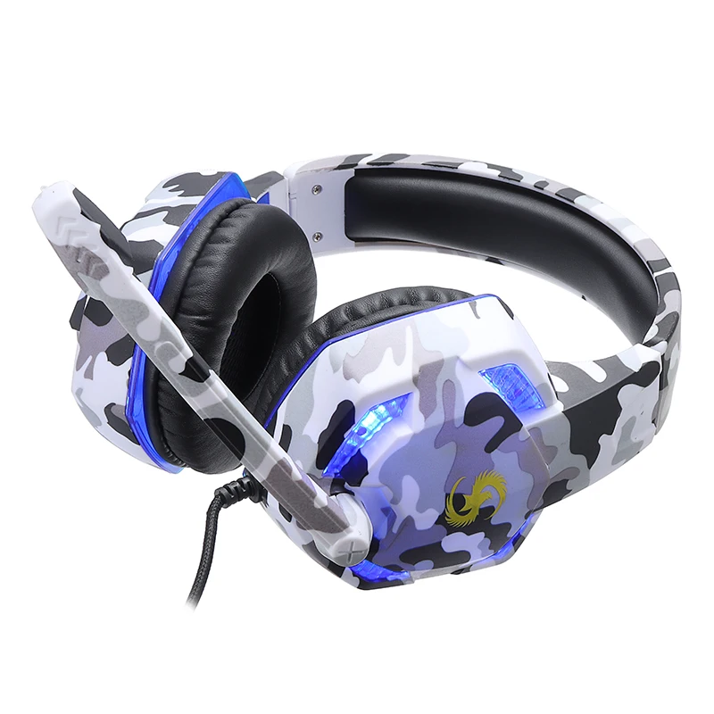 Pohiks 1pc Camouflage White 3 5mm Wired Gaming Headphone Adjustable Bass Stereo Headset For PC Laptop PS4 Pro