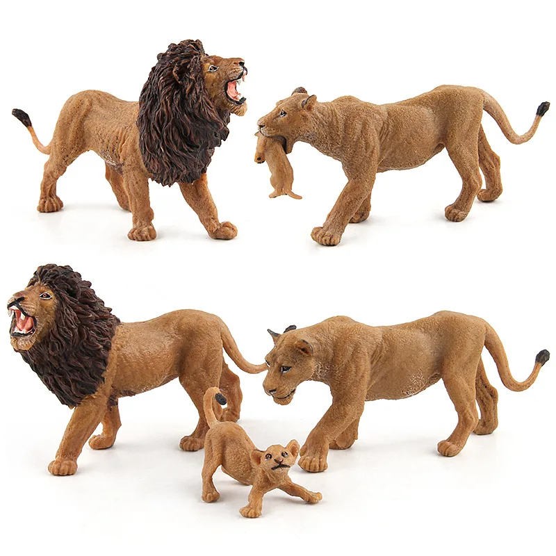 

Animal Paradise Wild Animal Cognitive Garage Kit Model Emulate Toy Lion Family of Three Selectable