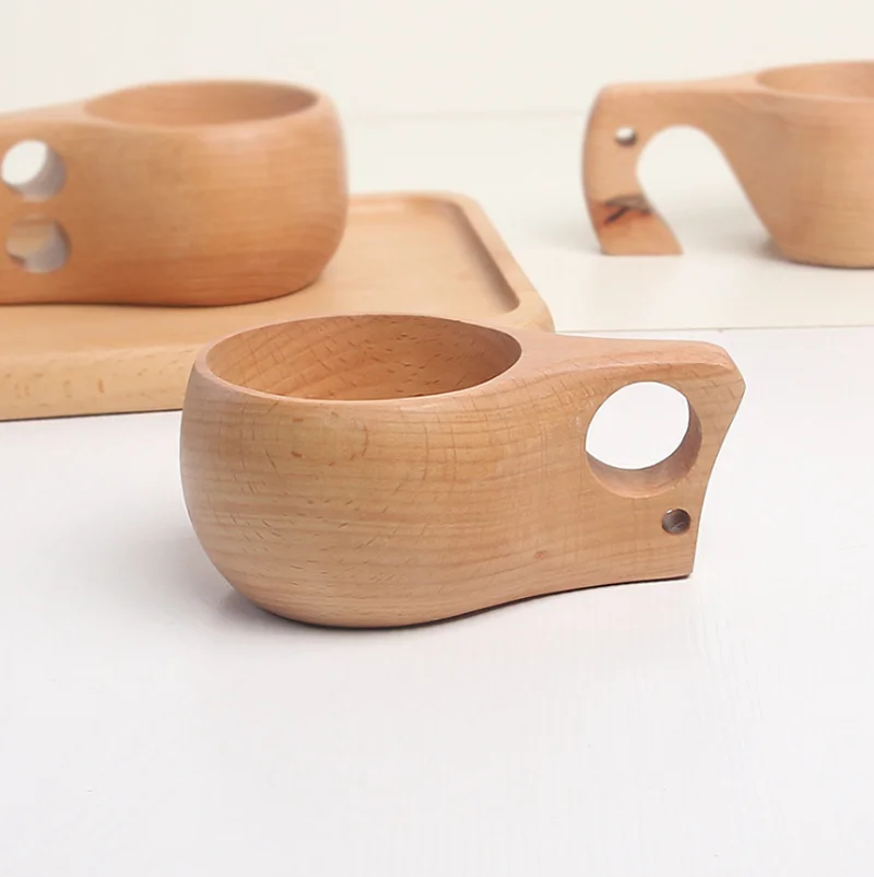 Finland Kuksa портативная кофейная кружка ручка из резины и дерева сок молоко чай чашка для кофе посуда для напитков Proboscis деревянная чашка