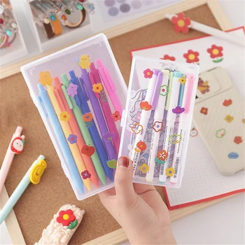 

2pcs Cute Transparent Desktop Storage Clear Pencil Box Washi Tape Stickers Storage Case Table Desk Kawaii Stationery Organizer