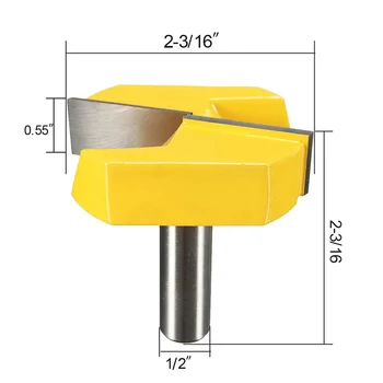 

1/2" Shank 2-3/16 Diameter Bottom Cleaning Router Bit Woodworking Router Bits Milling Cutter for MDF Solid Wood