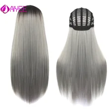 AIYEE 2" 22" синтетический парик для косплея, термостойкий черный фиолетовый зеленый цвет, волнистый блондин, парик Омбре, синтетический парик