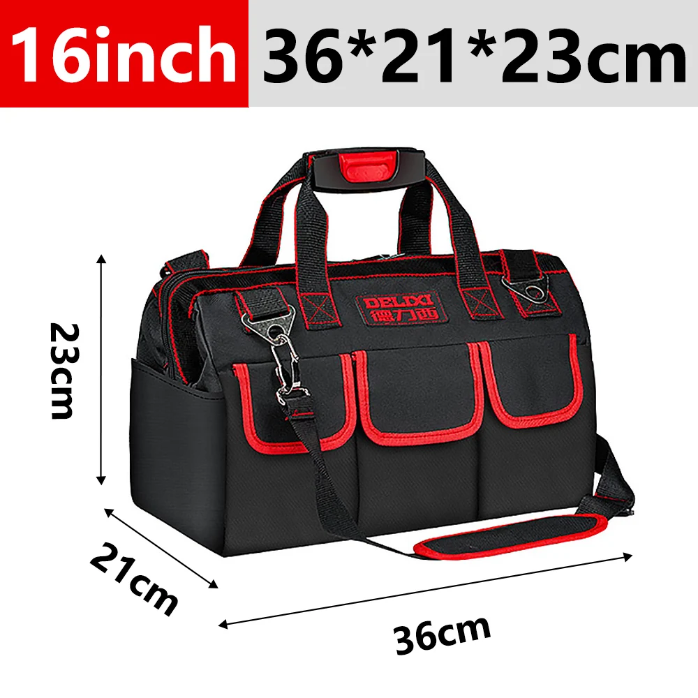 small tool chest DELIXI 13 16 Inch  Tool Bag Multi-Function Electrician Bag 1680D Oxford Cloth  Waterproof Tool Strong Storage Large Bags Toolkit heavy duty tool bag