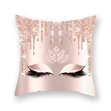 Мода Ins Розовый Современные ресницы для женщин офисный ворс квадратный диван кровать наволочка с рисунком губ Современная подушка для сиденья