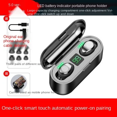 free shipping Bluetooth touch Wireless TWS 5 0 Bluetooth Portable rechargeable headset LED digital Battery display intelligence