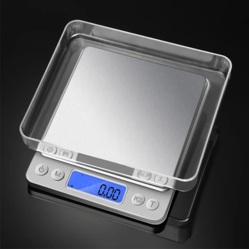 Цифровые карманные кухонные Многофункциональные кухонные весы для выпечки ювелирных изделий весом 0,01 г/500 г из нержавеющей стали с подсветкой дисплея