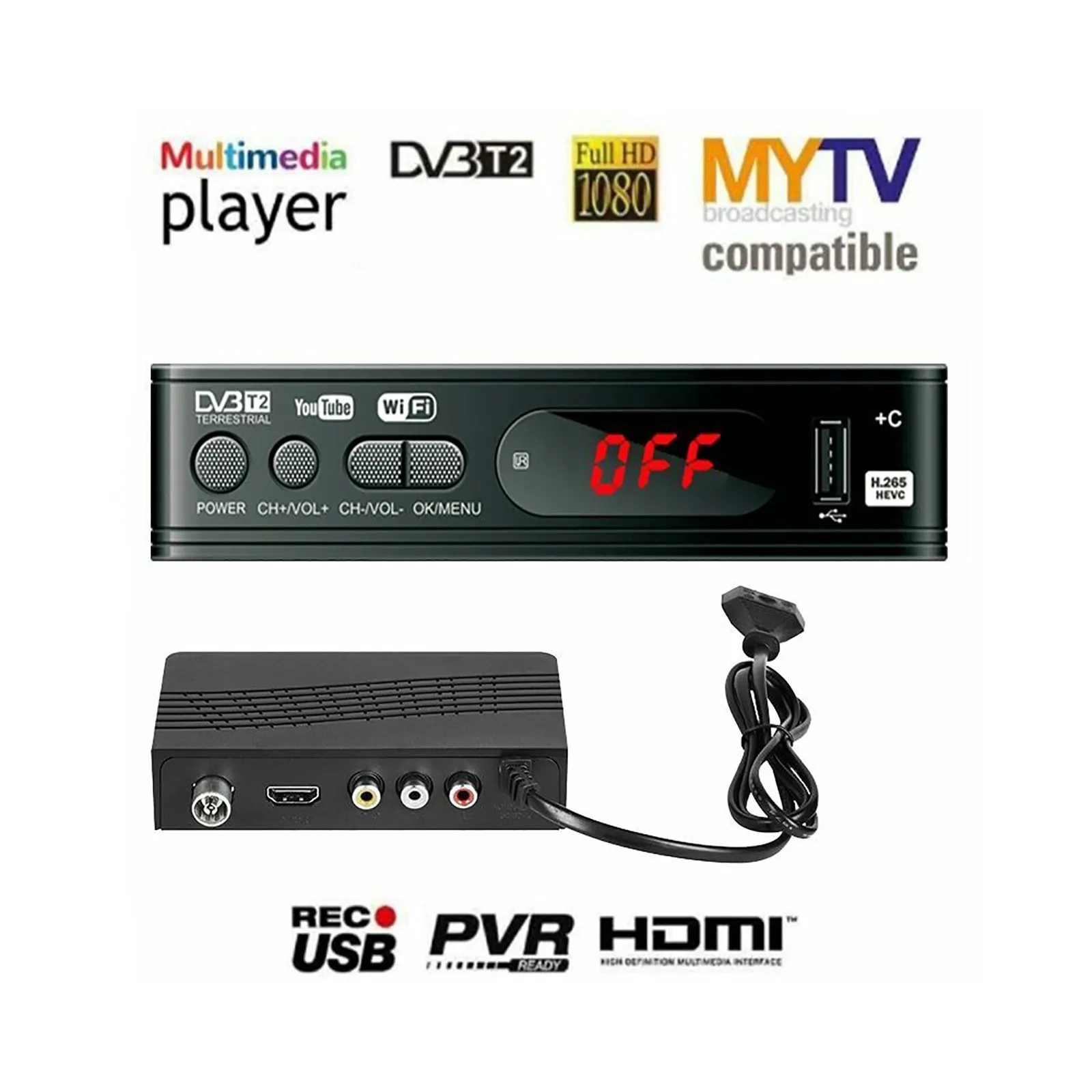 ТВ-тюнер HD DVB-T2 ТВ-приставка Vga DVB T2 для цифрового ТВ-приемника Wi-Fi ресивер DVBT2 с