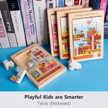 

Tetris 3D Wood Castle Exploration Puzzles Tetris Game Educational Jigsaw Puzzle Toys For Baby Children Toy Gift Kids