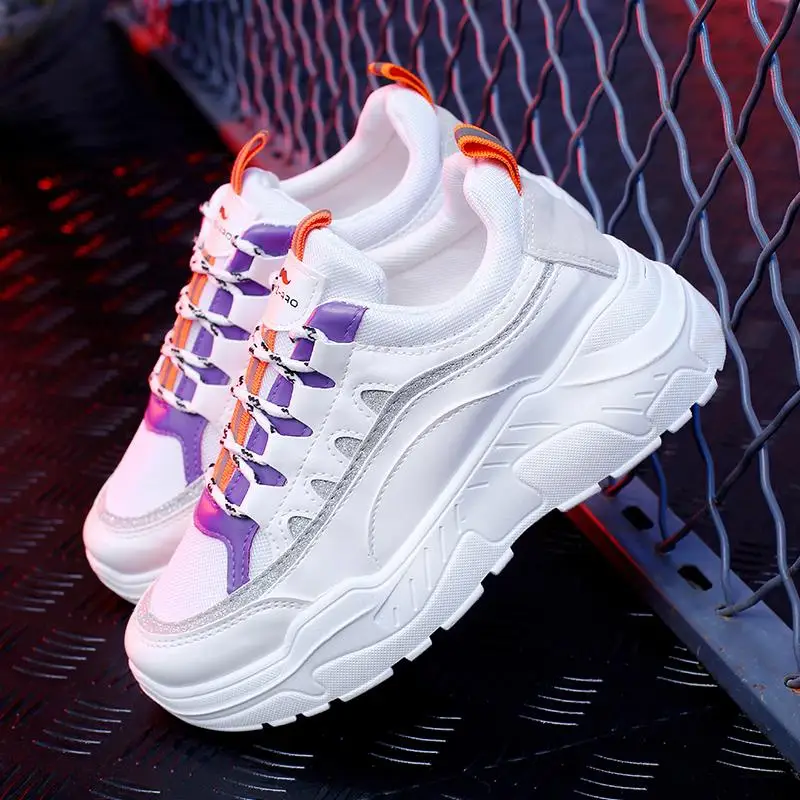 

Women Casual Shoes 2019 New Spring Women Shoes Flats Platform Lace-Up Fashion Breathable Women Sneakers Chaussure Femme