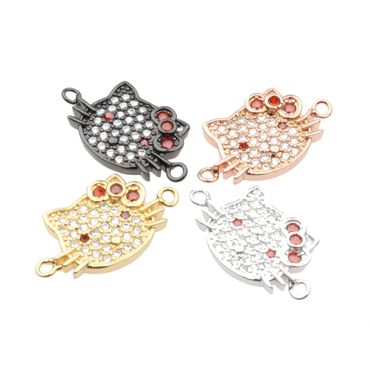 

Fashion 2020 Charms Loose Beads Cat Shape for Jewelry Making Cubic Zirconia Copper Accessories for DIY Jewelry Findings Bracelet