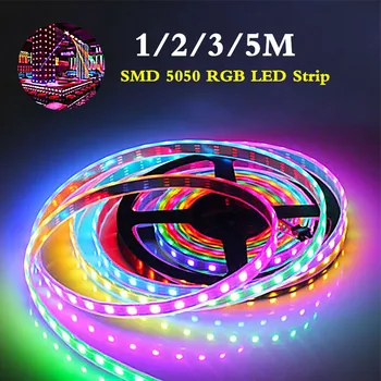 

1/2/3/5M Bluetooth RGB Led Strip Light Tape Flexible SMD 5050 DC12V Waterproof led rgb Strip light Ribbon Home Decor with Remote