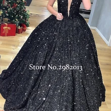Длинное черное бальное платье, платья для выпускного вечера,, блестящие, длина до пола, вечерние платья, Vestidos De Gala