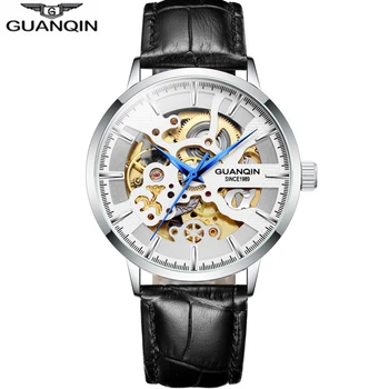 

GUANQIN Skeleton Watch Men Automatic Mechanical Movement Top Brand Luxury Clock Waterproof Business Watches Relogio Masculino
