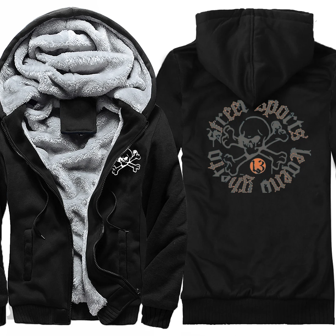 

Skull Printing Raglan Thicken Jackets For Mens Long Sleeve Winter Mans Sweatshirts & hooded Retro 2020 Hipster sudadera hombre