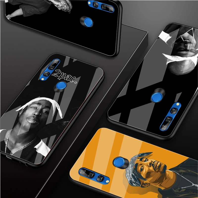 cute phone cases huawei Rapper 2pac singer Tupac DIY Luxury Tempered Glass Phone Case For Huawei Honor 30 20 10 Lite Pro 8X 9 10i Cover shell huawei snorkeling case