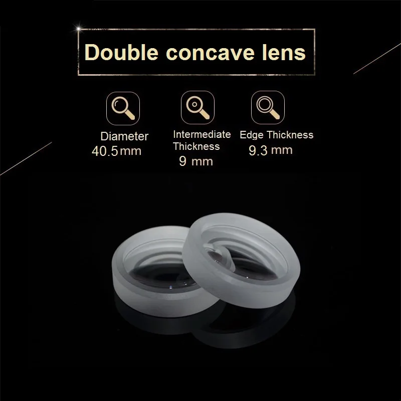 Double Concave Lens Optical Experiment Diameter 40.5mm Custom Concave Lens High Power Stage LED Light Optical Imaging Principle