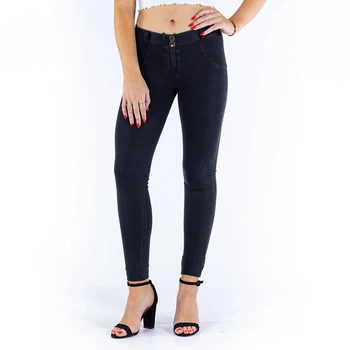 

Melody Professional Push Up Denim Jeggings Manufacturer Black Mid Waist Skinny High Quality Comfortable Denim Jeans Wholesale