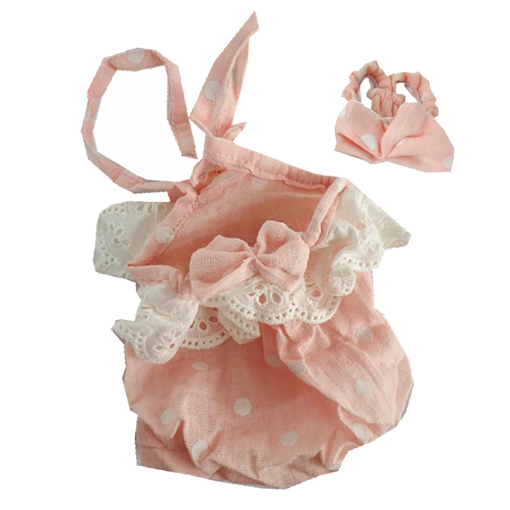 11inch Reborn Doll Clothes Baby Outfit Jumpsuit Doll Rompers Headband Outfit