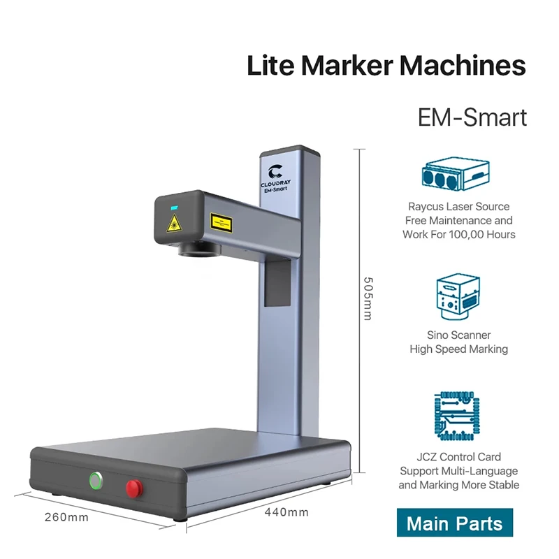 Hot Selling EM-Smart 20W Fiber Laser Intelligent Lite Marking Machine for DIY Metal Stainless Steel kapro 30cm magnetic lock combined square stainless steel metal square marking right ruler for joiner carpenter woodworking