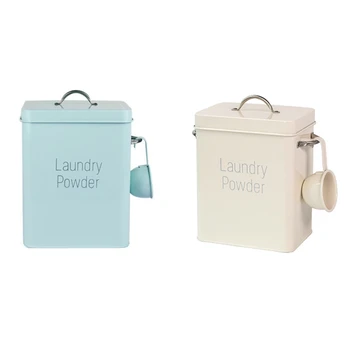 

Beautiful Powder Laundry Powder Boxes Storage with Scoop White