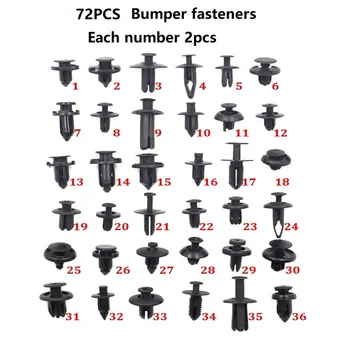 

New Mixed Auto Bumper Wheel Eyebrow Fender Plastic Fastener Screw Rivet For All Cars Clip Set