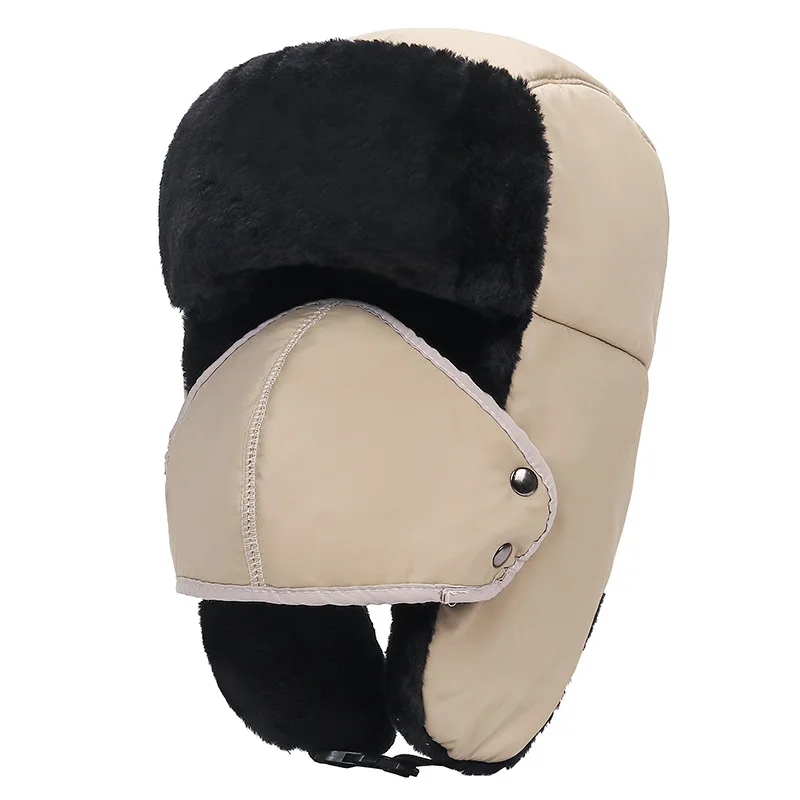 Унисекс Coldproof шапки s маска набор наушники утолщенные теплые зимние для наружного велоспорта ветрозащитная хлопковая кепка охотничья шапка маски - Color: 1
