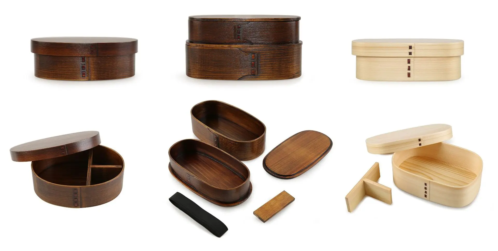 Conjunto de lancheira de madeira caixa japonesa