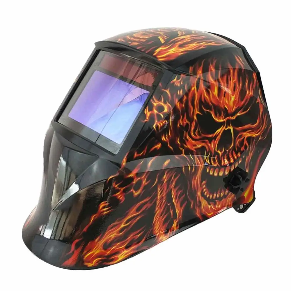 Red Skull Сварочный шлем 100*65 мм 1111 4 датчика шлифования Din 3/4-13 MMA MIG/mag Tig Ce/ul/csa/as Cert Солнечная Авто затемнение Сварочная маска - Цвет: Red Skull