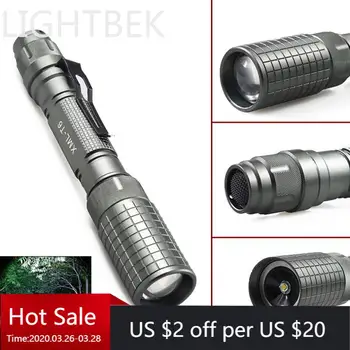 

T66 Waterproof LED Flashlight 1000LM XM-L T6 LED Aluminum Alloy Zoomable Torch Light Lamp Suitable for Camping / Hiking