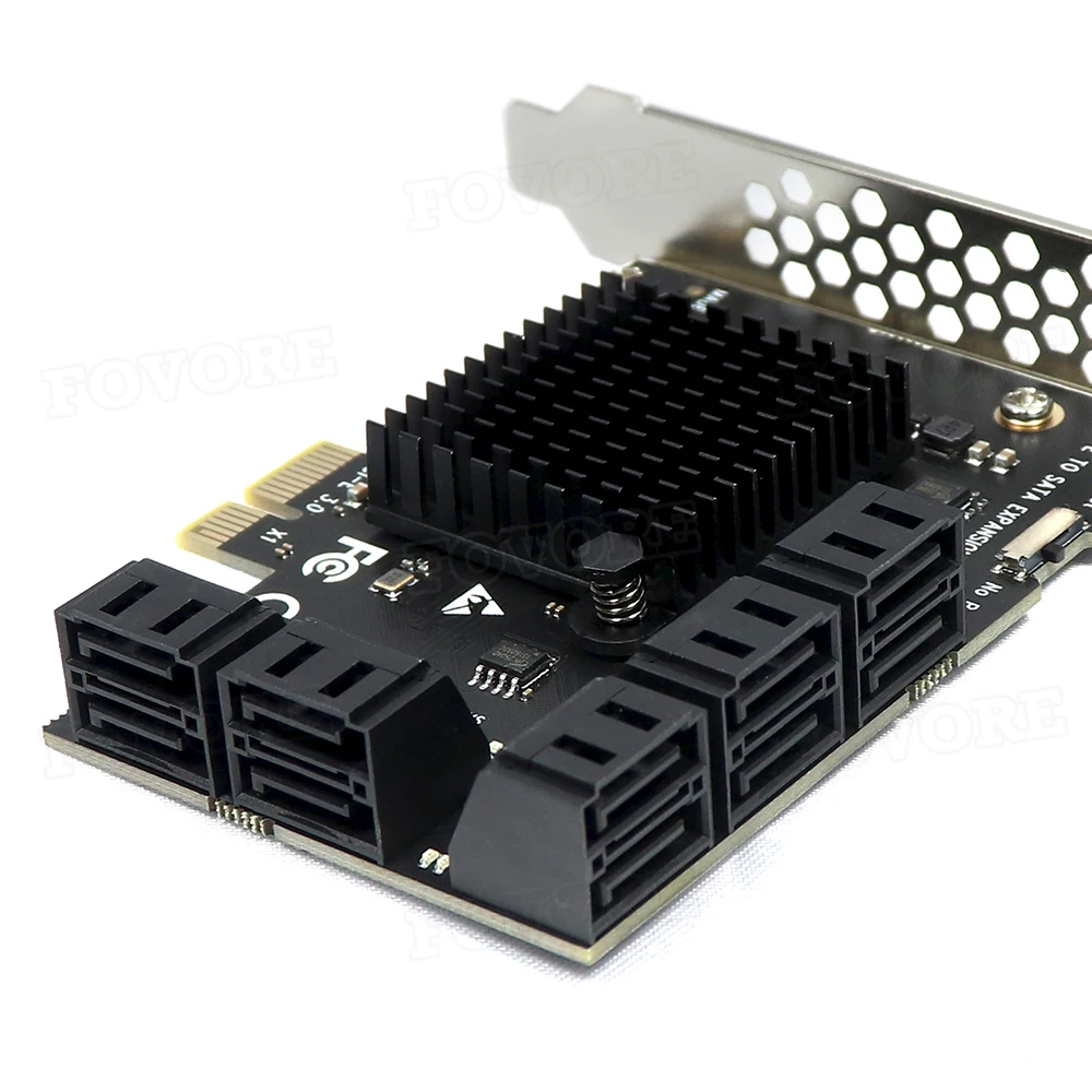 PCI express to 10 Port SATA Controller SATA 3 III 3.0 6Gbps to PCI-e x1 Card Adapter PCIe SATA3 Expansion Riser Card For Windows ssd adapter card pcie adapter card pcie expansion card pcie usb adapter card