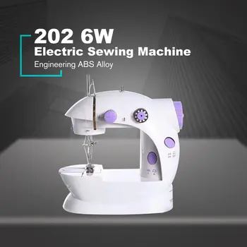 

202 Portable Household Electric Mini Sewing Machine Speed Adjustment With Light Handheld Sewing Machine EU/US Plug