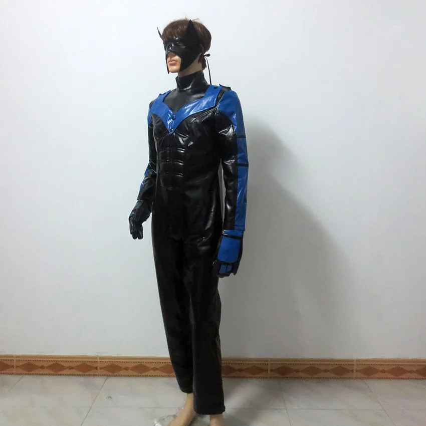 Batman: Arkham City Ричард Джон "член" Грейсон Nightwing для Хэллоуина Косплэй Костюм включает в себя маску и перчатки изготовленный на заказ любой размер