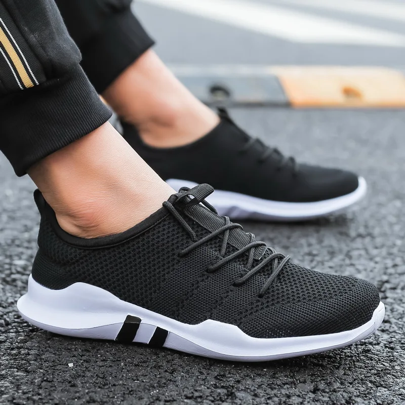 Новинка, мужские кроссовки для бега, прогулочная спортивная обувь высокого качества на шнуровке, дышащие мужские кроссовки