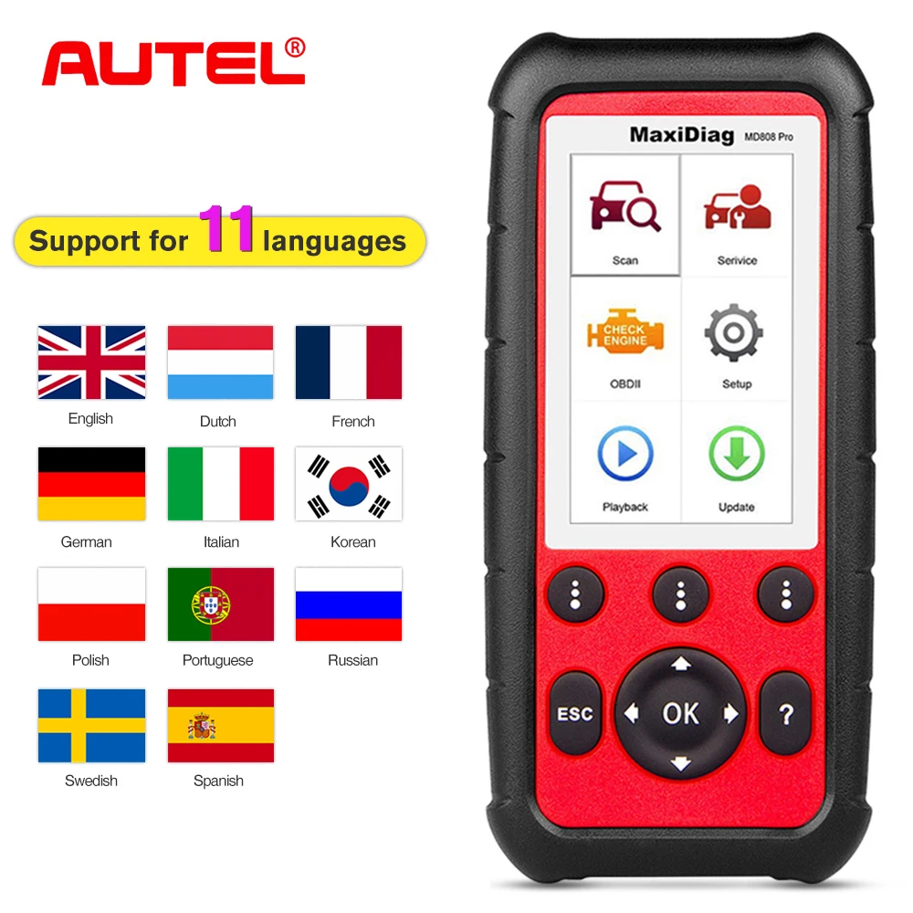 Autel MaxiDiag MD808 про все Системы OBD2 Авто сканер Бортовая Система диагностики 2