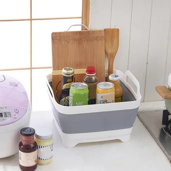 

Collapsible Wash Basin Foldable Cutlery Storage Box Drain Bowl Dish Dish Drainer Stand Cup Holder Kitchen Accessories