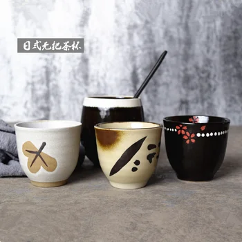 

Creative Japanese and Korean style ceramic hand-painted tea cups milk coffee cups without handles microwave oven ceramic cups