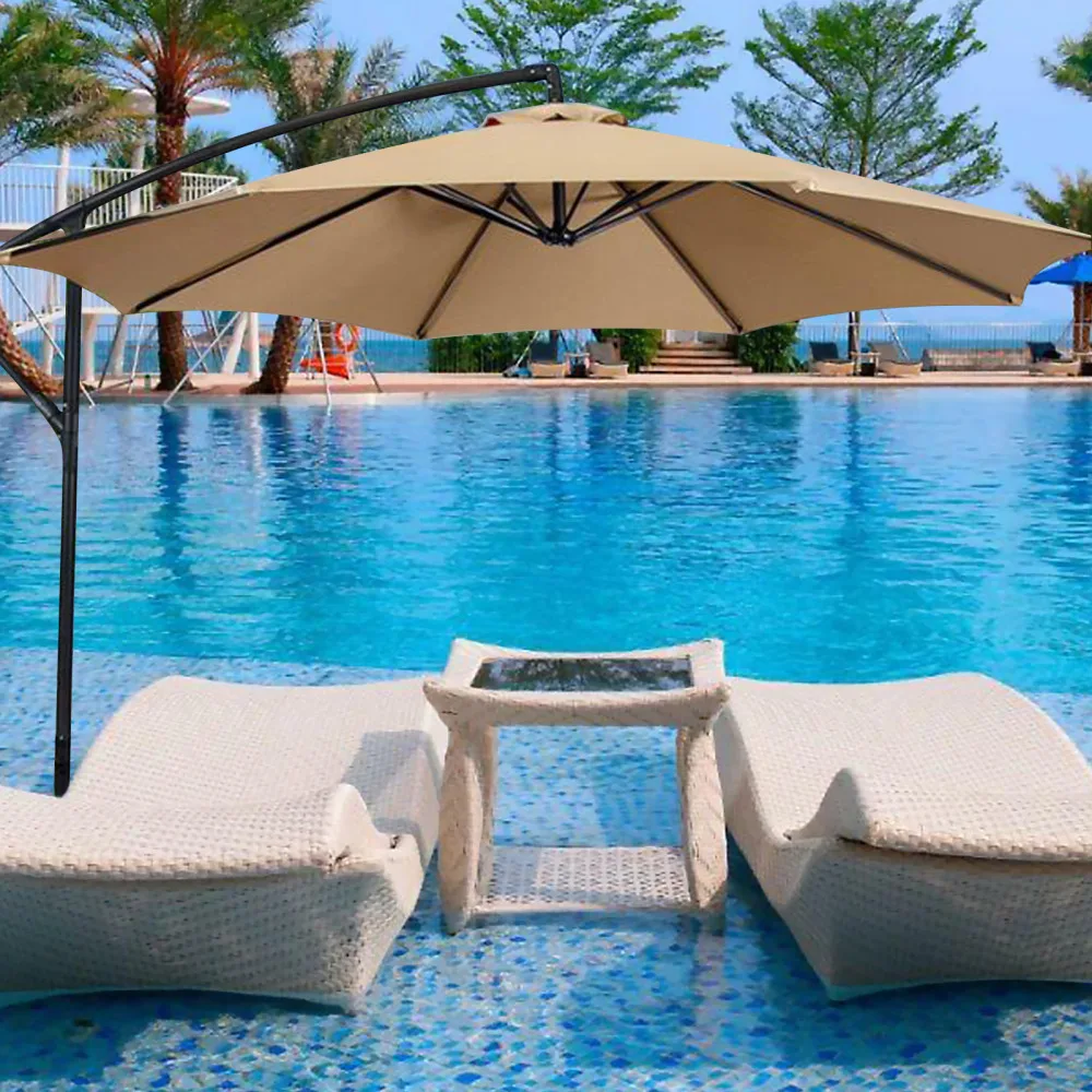 Outdoor Beach Umbrella Outdoor Awning Waterproof Sunshade Sail Patio Shade Double-layer Swimming Pool Rainproof Canopy Replacement For Outdoor Garden