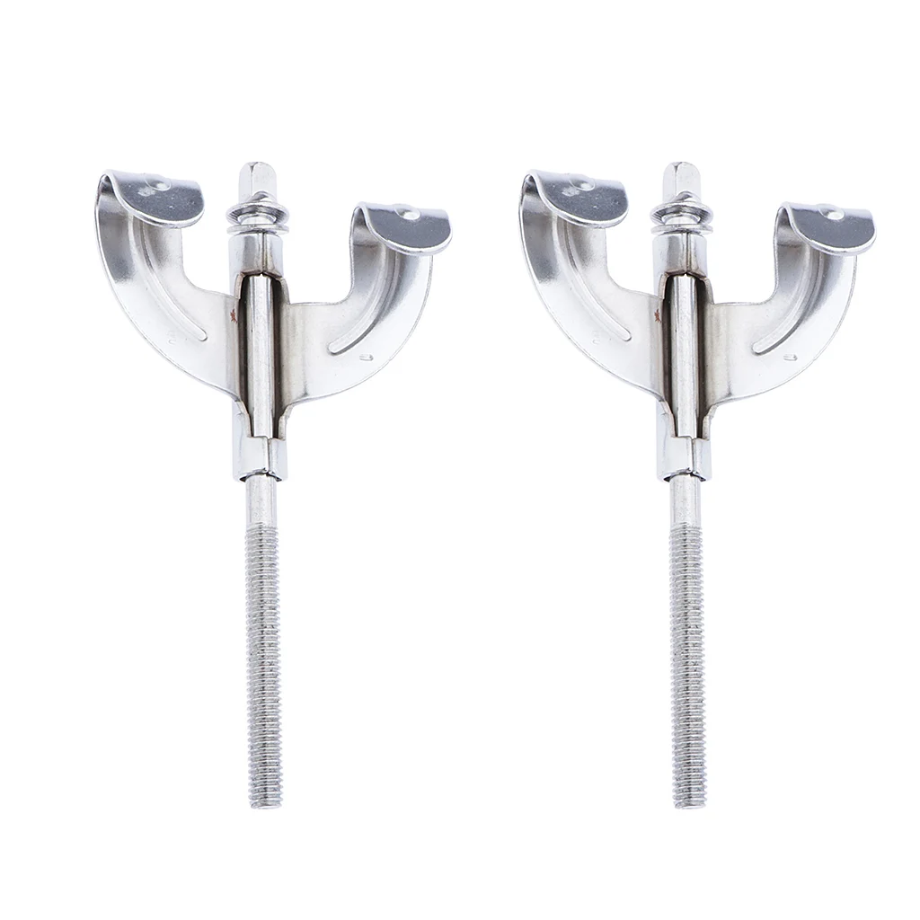 Bass Drum Claw Hook 2pcs Iron Drum Claw Hook for Bass Drum Parts Accessories，Silver, with Tension Rods, 4.21inch*2.36inch