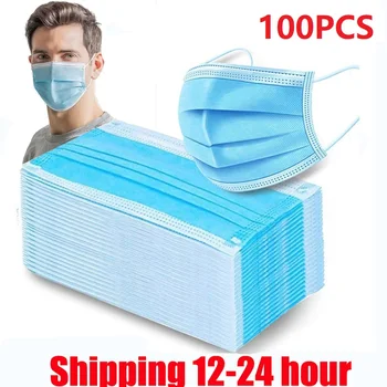 

100PCS Disposable mask Health Care Mask Disposable Earloop Face Mouth Masks 3Layers Anti-Dust Mask Safe Breathable Mouth Mask