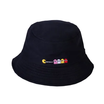 

Bucket Hat Lettered Embroidered Eat Peas Hat Foldable Korean-style Bucket Hat Topee Sun-resistant Bucket Hat Beach Sun Hat