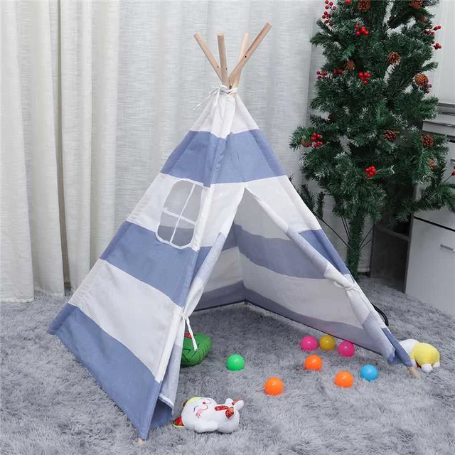 1.35/1.7M Children's Tent Teepee Tent For Kids Portable Tipi Infantil House For Children Cabana Kids Tents Decoration Carpet 2