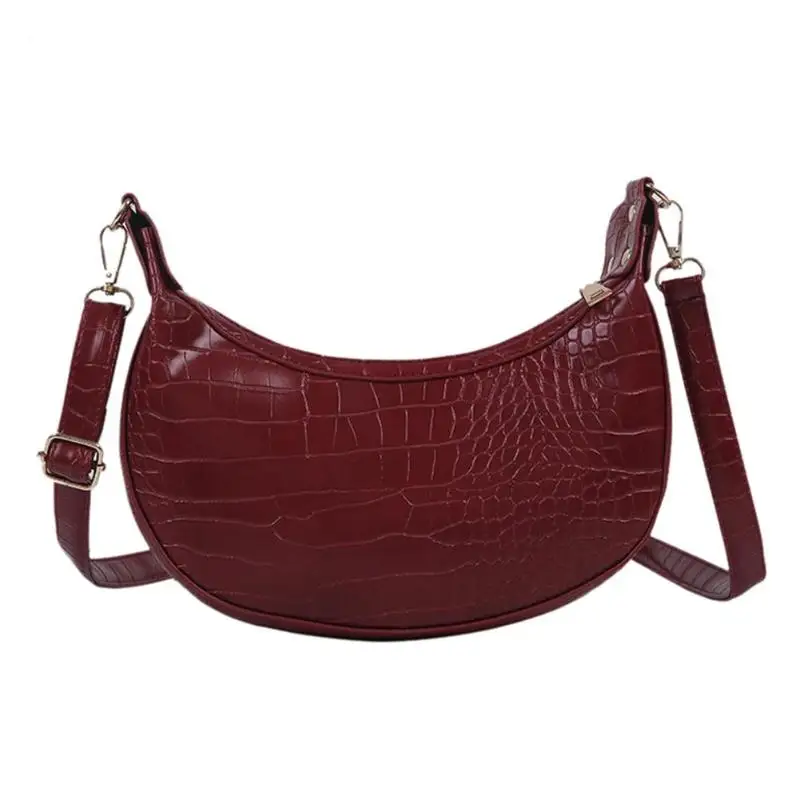 Женские сумки через плечо из искусственной кожи с каменным узором в стиле ретро, маленькая сумка через плечо, женские сумки для телефона - Цвет: Красный