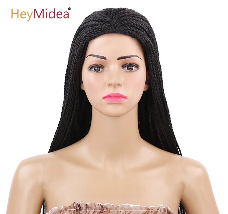 Synthetic Hair Wigs Braided Wigs Synthetic Long Box Braids Wig Black Women Crochet Braiding Hair Heat Resistant Fiber Cosplay Wig HeyMidea