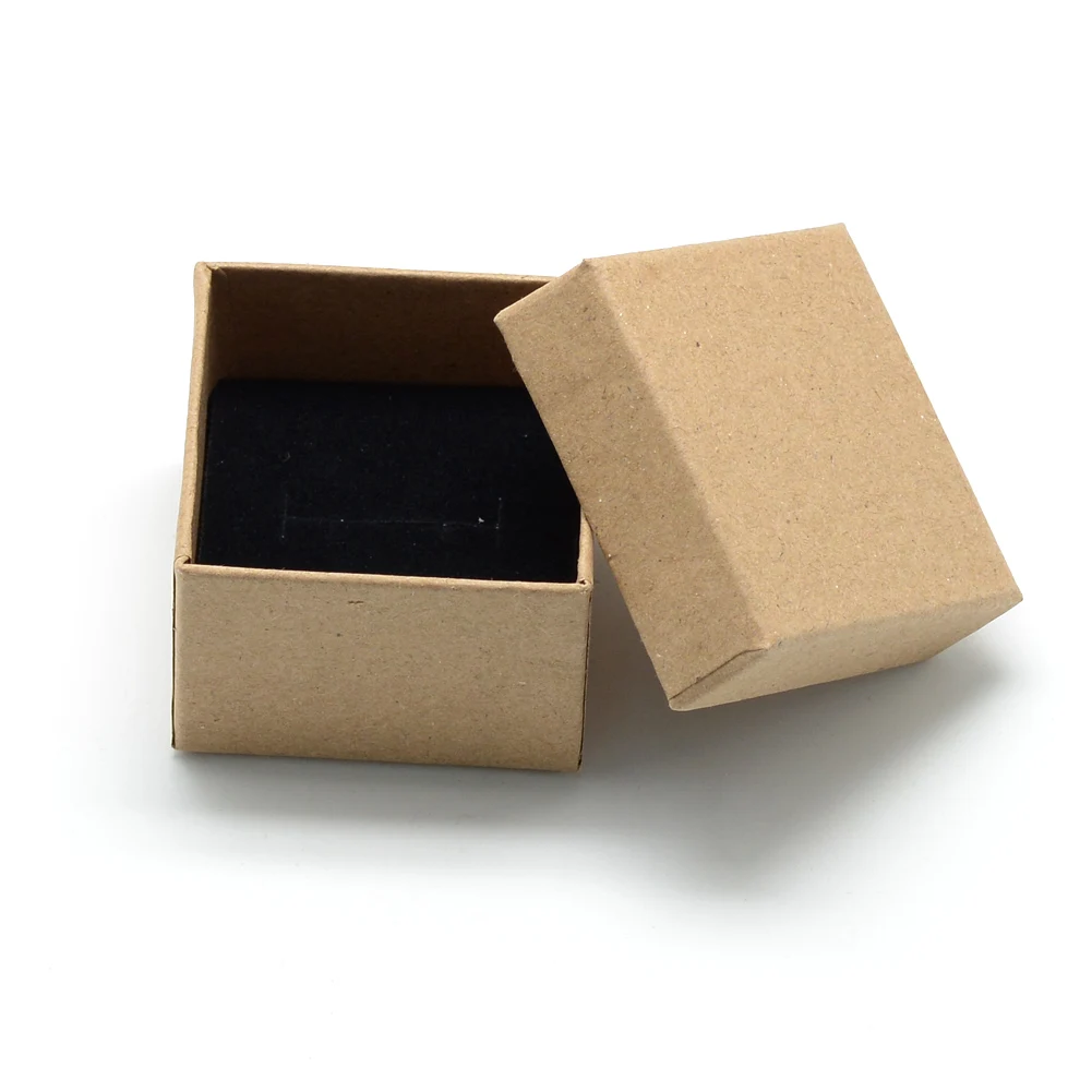 24Pcs Cardboard Jewelry Boxes Rectangle Square Gift Box with Sponge Inside for Packaging Ring Necklace 