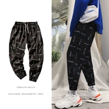 Осень и зима новые оригинальные буквы уличные есть хип-хоп порт свободные шаровары мужские штаны черные/серые/зеленые M-5XL