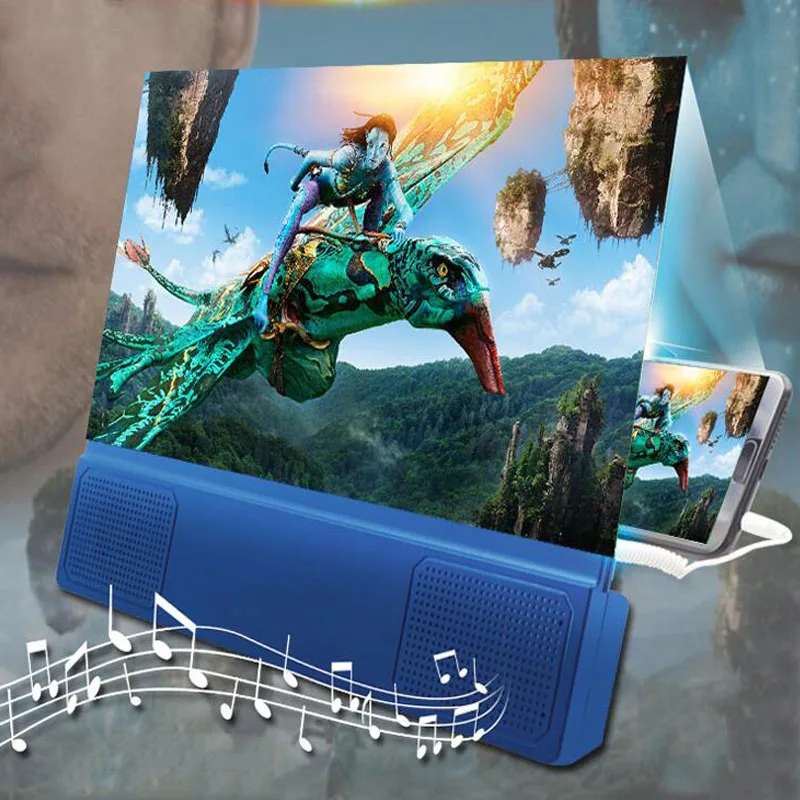 

Line Speaker 3D Magnifier HD Phone Screen Magnifier Desktop Stand Movie Video Amplifier Phone Expander Mobile Magnifier